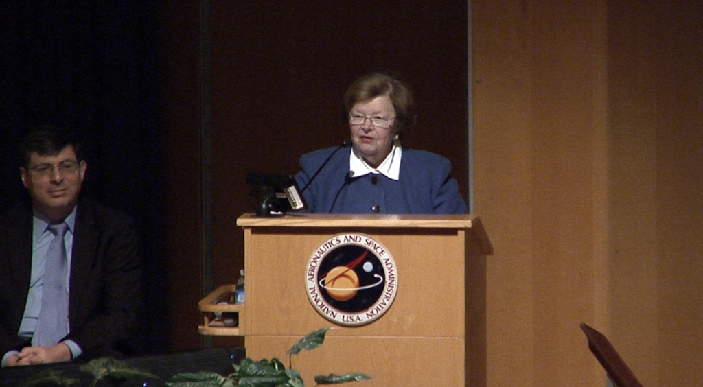 Sen. Barbara Mikulski speaks to employees at the Goddard Space Flight Center on January 6th, 2016. 