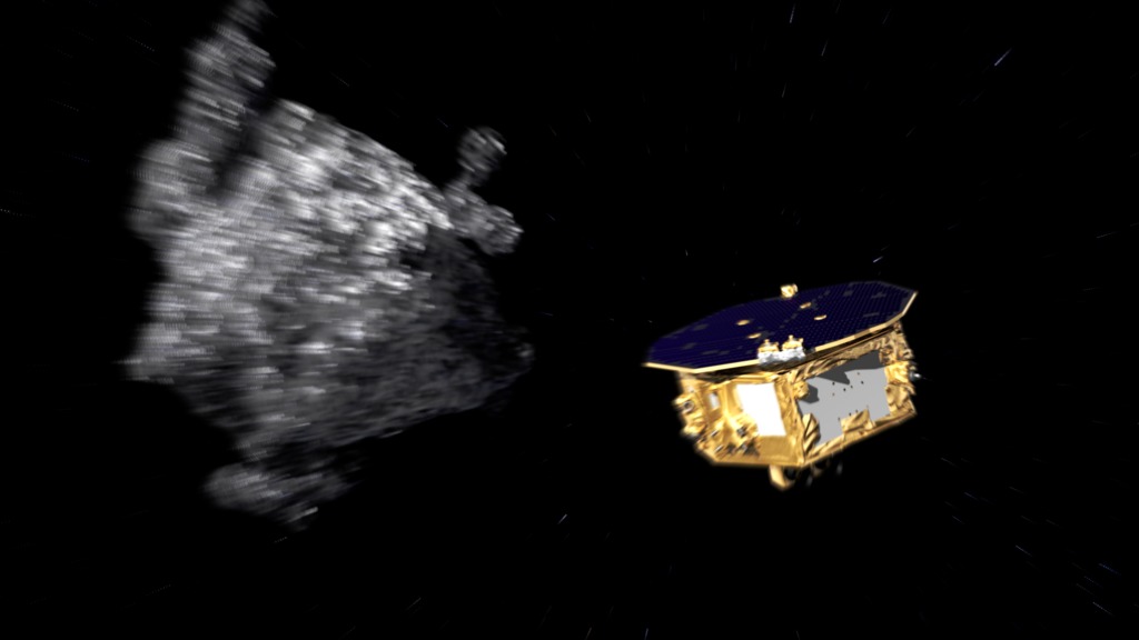 In a proof-of-concept study, NASA scientists are exploring using the European Space Agency's LISA Pathfinder spacecraft as a micrometeoroid detector. When tiny particles shed by asteroids and comets impact LISA Pathfinder, its thrusters work to quickly counteract any change in the spacecraft's motion. Researchers are monitoring these signals to learn more about the impacting particles.Credit: NASA's Goddard Space Flight CenterMusic: "Electrovoltaic" and "Disks in the Sky" from Killer Tracks.Watch this video on the NASA Goddard YouTube channel.Complete transcript available.