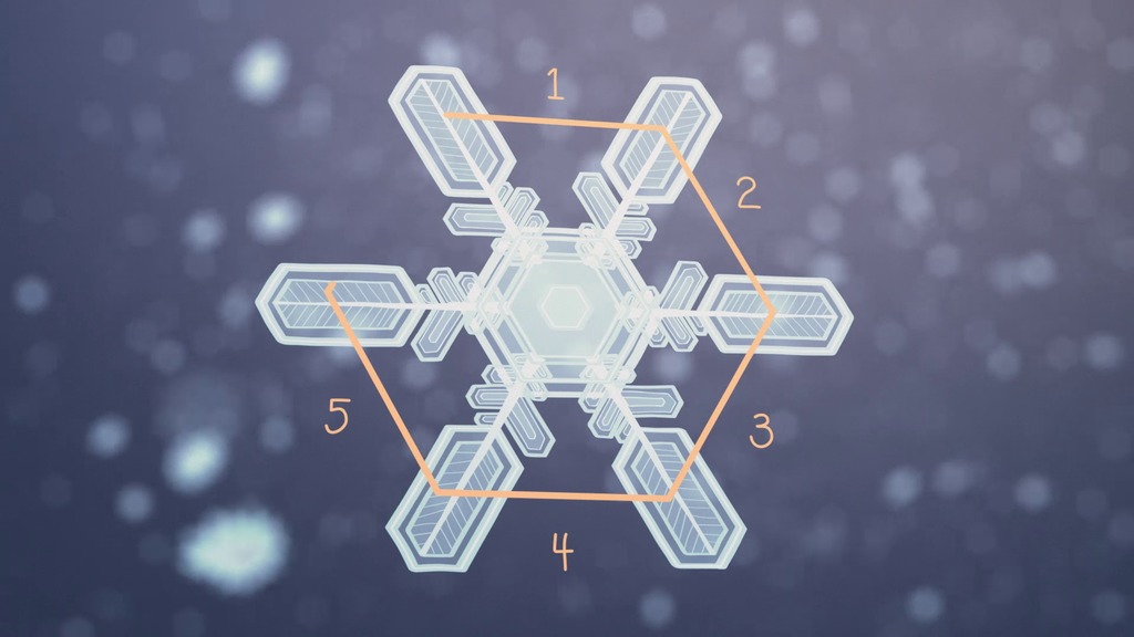 Animation of molecular bonding of a typical snowflake.