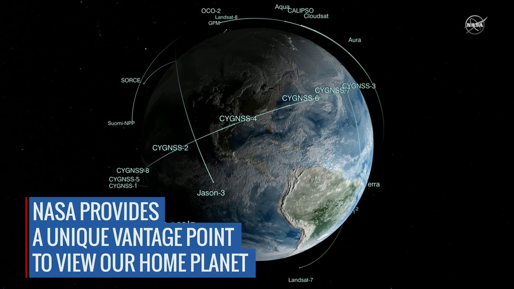 NASA's fleet of Earth science satellites, along with Earth science instruments on the International Space Station, surveys the whole globe, even the most remote parts that are difficult if not impossible to visit. With instruments in space, scientists can get data for the whole globe in detail that they can't get anywhere else. This visualization shows the NASA fleet in 2017, from low Earth orbit all the way out to the DSCOVR satellite taking in the million-mile view.Music: The Glide, by Zubin Thakkar [SOCAN]Watch this video on the NASA Goddard YouTube channel.