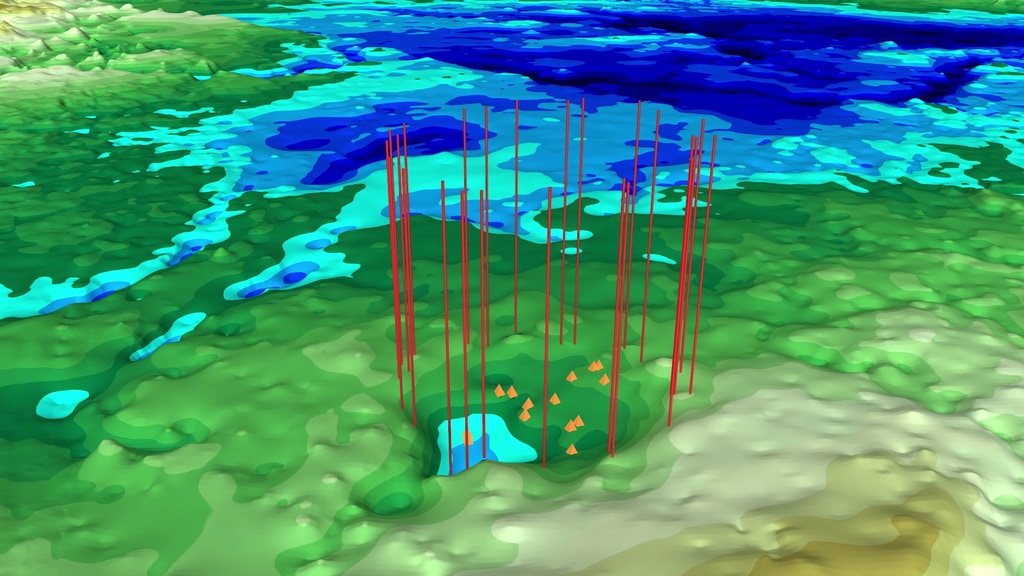 Text-on-screen video about a possible new impact crater under Greenland's ice