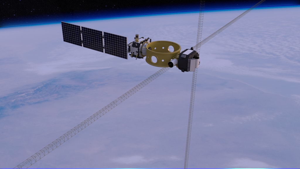 Beauty pass animation of the SET mission on the DSX spacecraft.