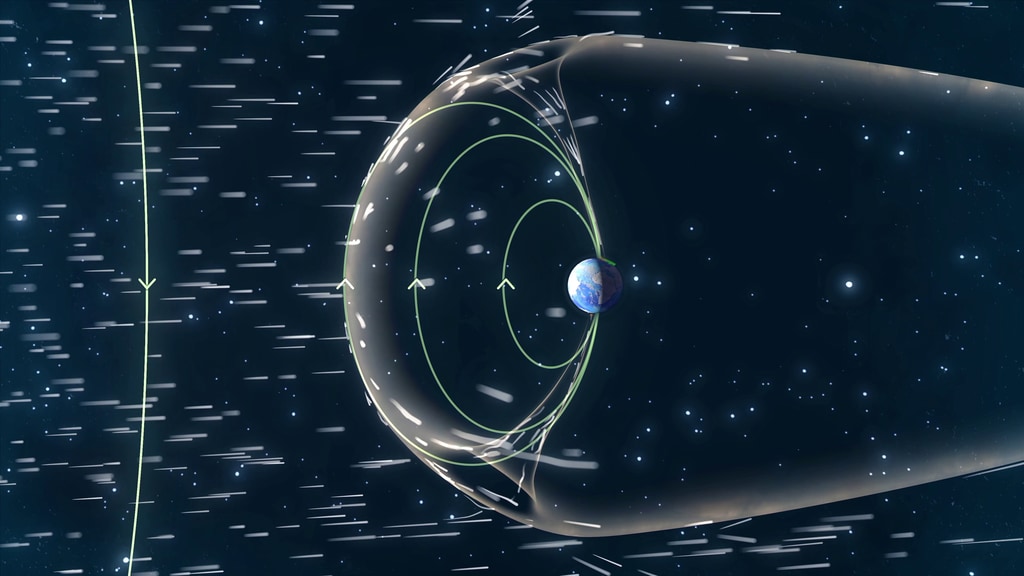GMS: Solar Wind Interacting with Earth's Magnetic Field