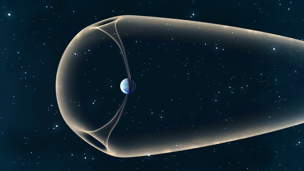 A conceptual animation showing Earth's polar cusps and the cusp aurora. 