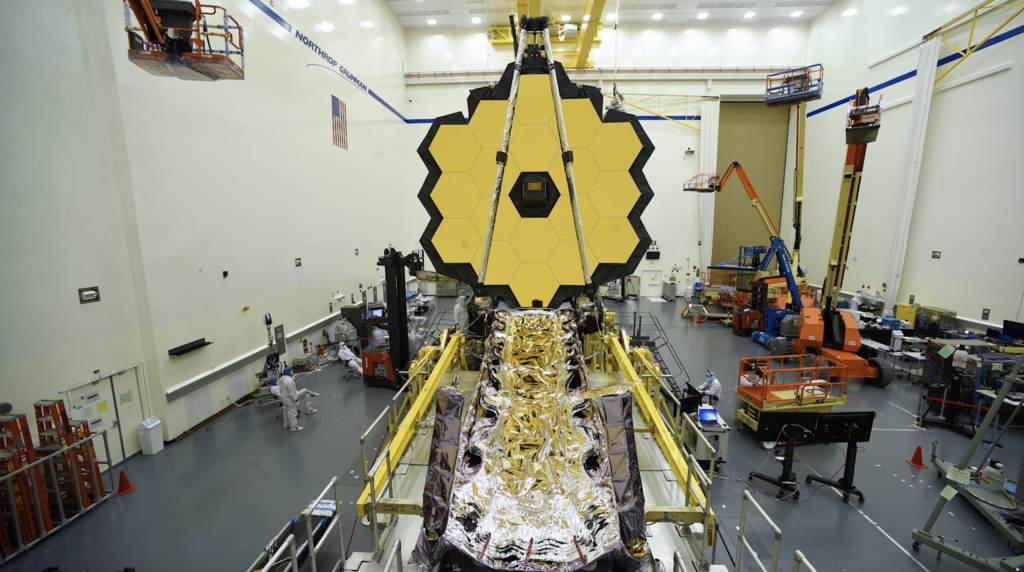 The HD formatted version of the time-lapse of engineers deploying both the - and + J2 wing of the James Webb Space Telescope at Northrop Grumman in Redondo Beach, CA.   