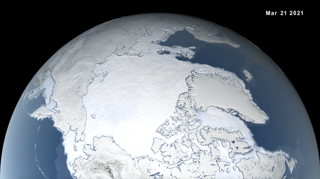 Preview Image for 2021 Arctic Sea Ice Maximum Extent Ranks Seventh-Lowest on Record