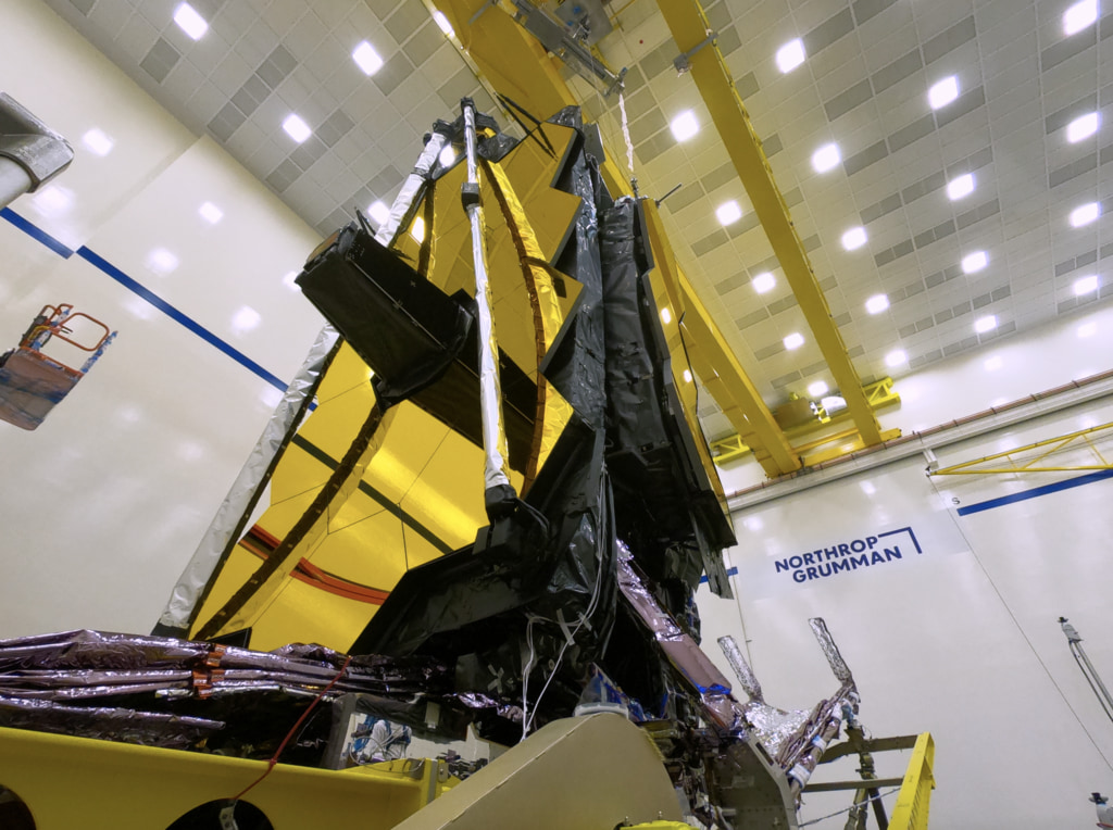 The +J2 front angle gopro time-lapse of engineers deploying the James Webb Space Telescope's +J2 wing at Northrop Grumman in Redondo Beach, CA.  