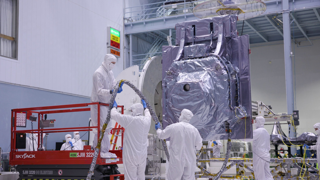 B-roll footage slowed from 60 frames per second and 30 frames per second of the Wide Field Instrument (WFI) installation. 