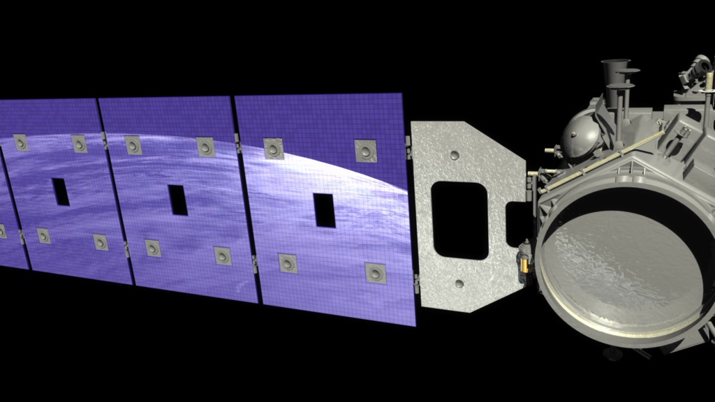 A four-shot beauty pass of ICESat on orbit