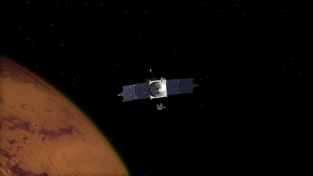 Beauty pass of MAVEN at Mars