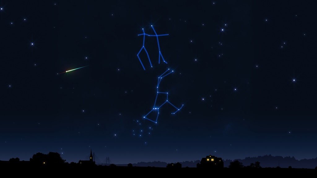 Geminid Meteor Showers viewing guide animation