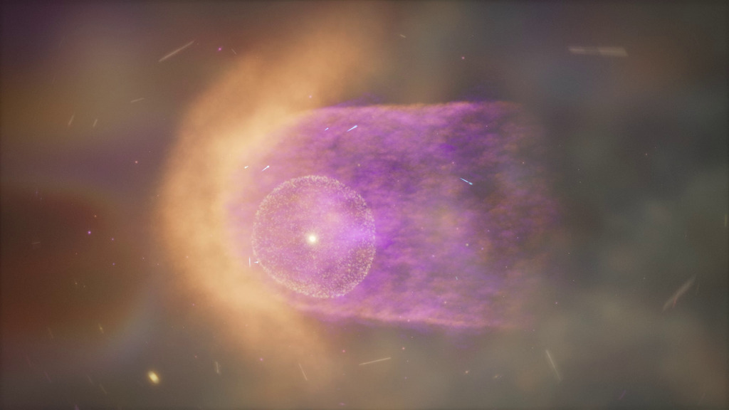 Conceptual AnimationAs the heliosphere expands with the natural 11-year solar cycle, the number of galactic cosmic rays that penetrate the heliosphere decreases. As the heliosphere shrinks, more galactic cosmic rays can penetrate the heliosphere.