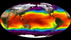 Multiscale Ultra Resolution Sea Surface Temperature on a rotating globe.