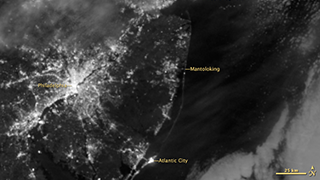 Suomi NPP images before and after the blackout cause by Hurricane Sandy.