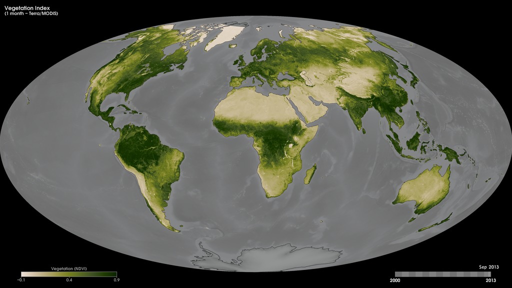 Monthly Terra/MODIS vegetation index maps, February 2000 to present.