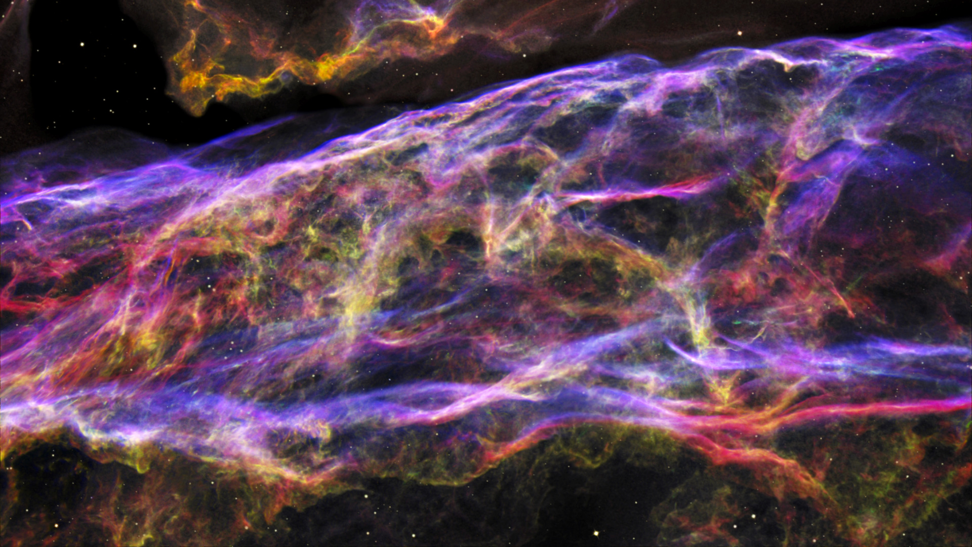 Visualization of a small region of the Veil Nebula, a supernova remnant