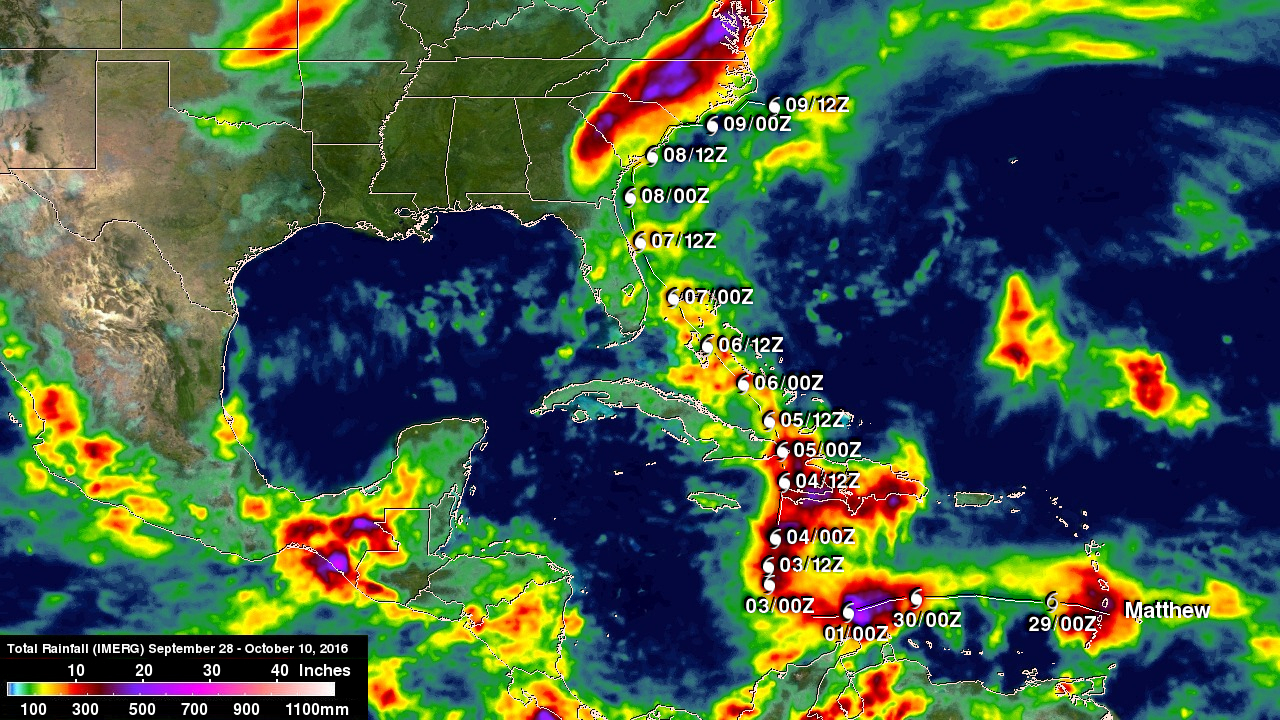Preview Image for Hurricane Matthew Rainfall Totals