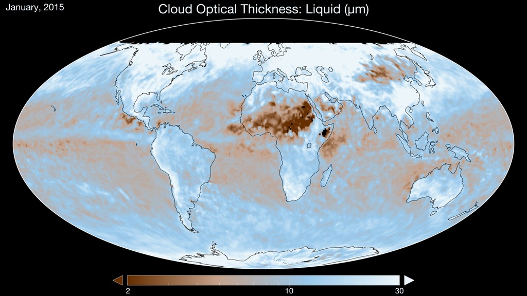 Preview Image for 2015 Monthly Cloud Optical Thickness (Aqua/MODIS)