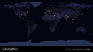 Satellite images of Earth at night—often referred to as "night lights"—have been a gee-whiz curiosity for the public and a tool for fundamental research for nearly 25 years. They have provided a broad, beautiful picture, showing how humans have shaped the planet and lit up the darkness. Produced every decade or so, such maps have spawned hundreds of pop-culture uses and dozens of economic, social science, and environmental research projects.This image of Earth at night in 2016 was created with data from the Suomi National Polar-orbiting Partnership (NPP) satellite launched in October 2011 by NASA, the National Oceanic and Atmospheric Administration, and the U.S. Department of Defense. Each pixel shows roughly 0.46 miles (742 meters) across. Scientists use the Suomi NPP night-lights dataset in many ways. Some applications include: forecasting a city’s energy use and carbon emissions; eradicating energy poverty and fostering sustainable energy development; providing immediate information when disasters strike; and monitoring the effects of conflict and population displacement. Scientists at NASA are working to automate nighttime VIIRS data processing so that data users are able to view nighttime imagery within hours of acquisition, which could lead to other potential uses by research, meteorological, and civic groups.