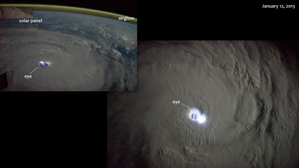 2 ISS views of Cyclone Bansi