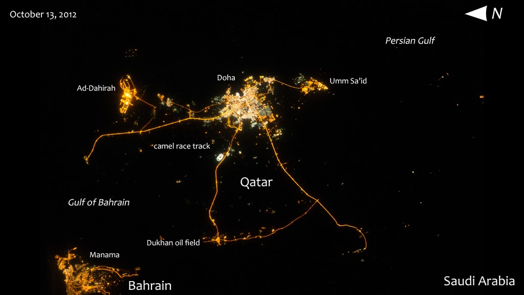 ISS astronaut photograph of Qatar