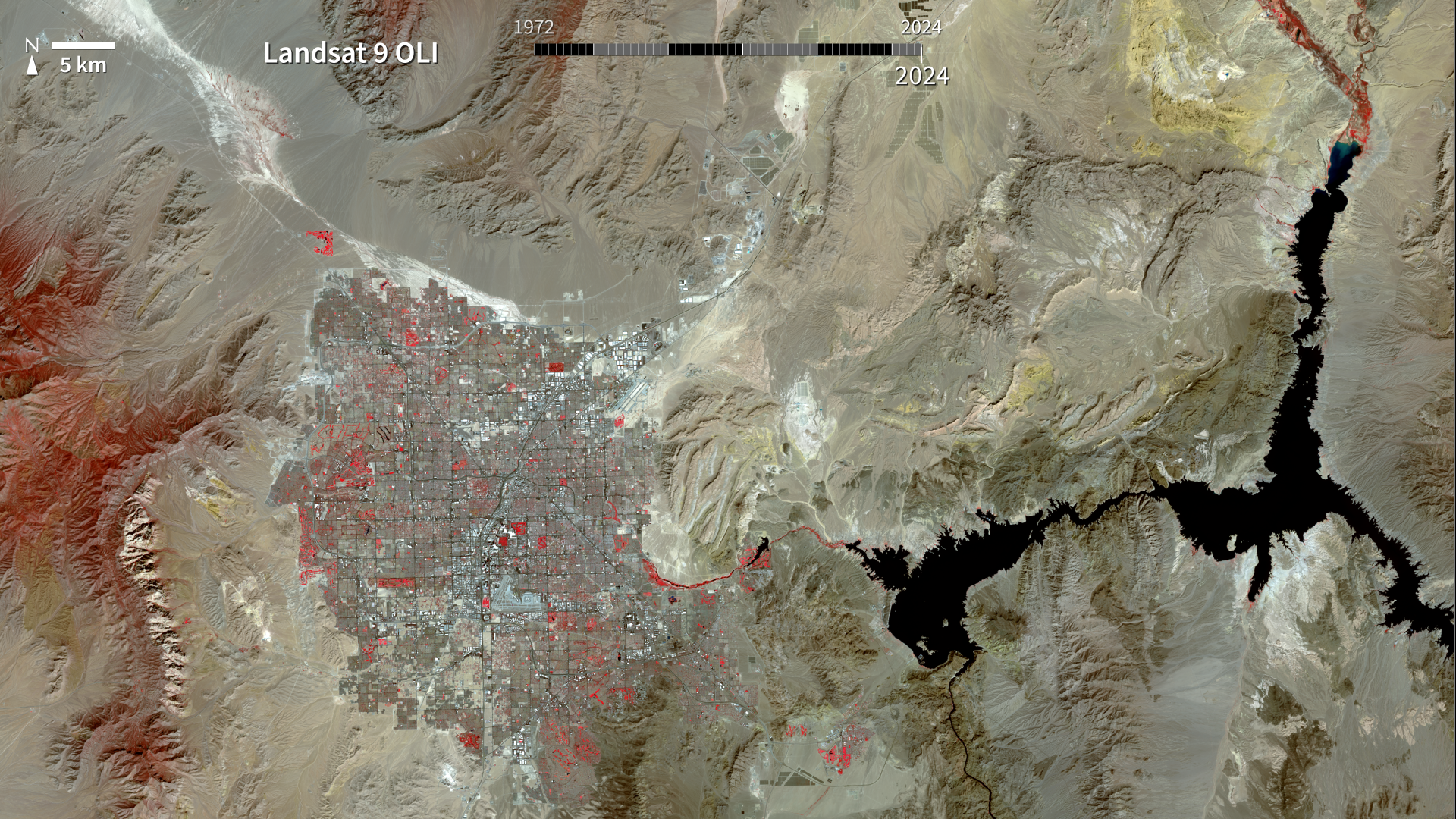 Timeseries animation of Las Vegas from 1972 to 2024.